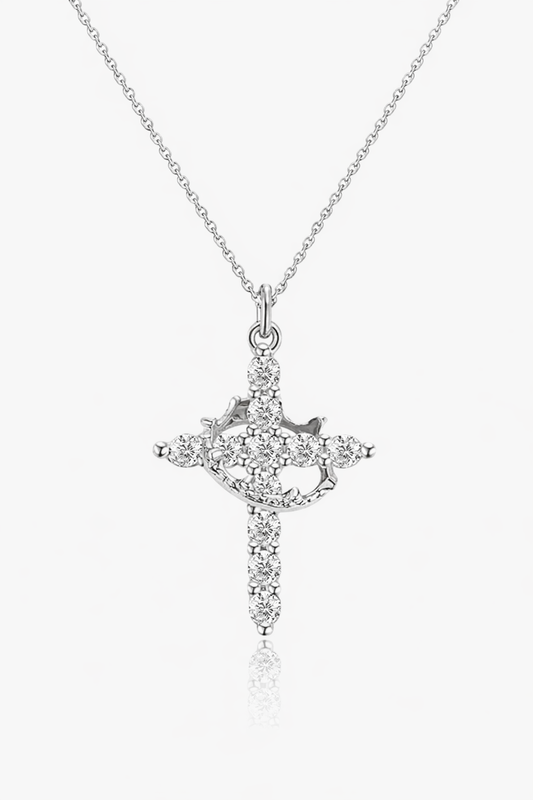 Collar con cruz y corona giratoria