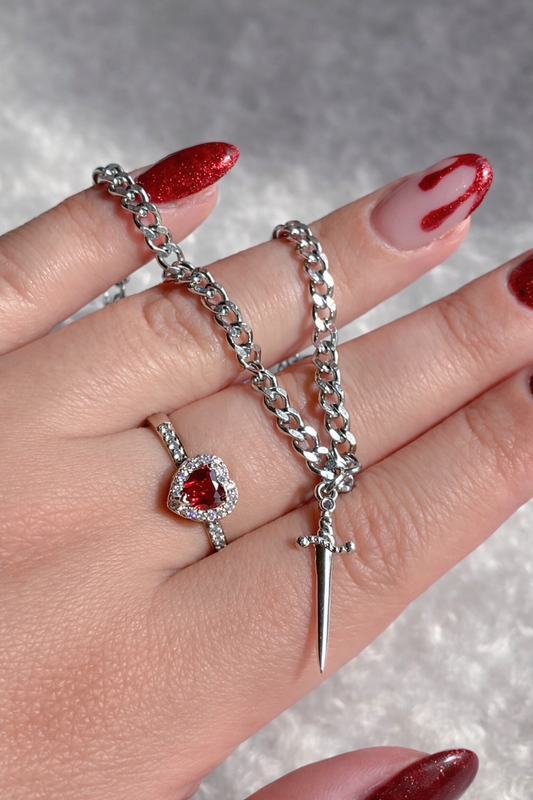 EndlessBond Heart & Sword Ring with bracelet